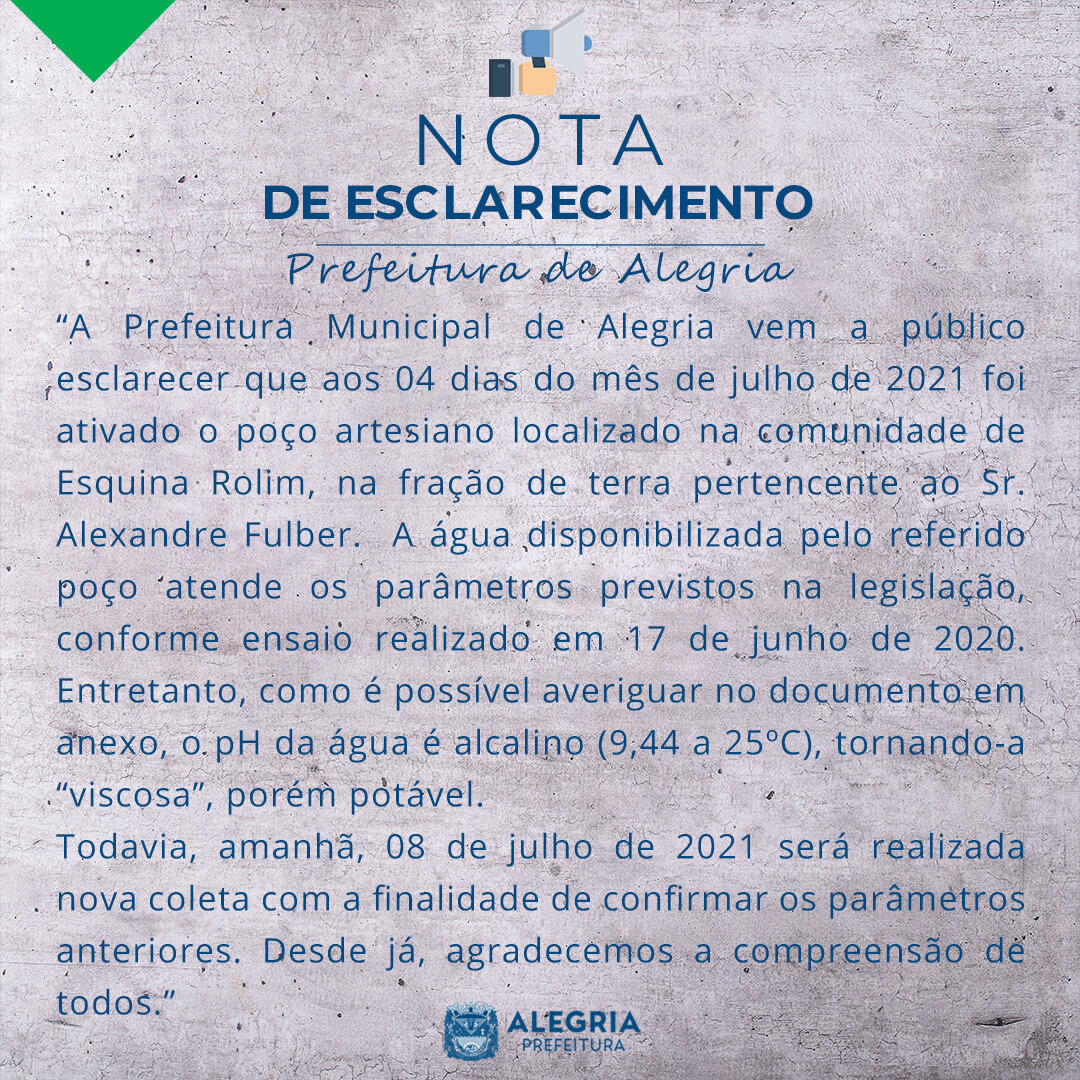 NOTA DE ESCLARECIMENTO